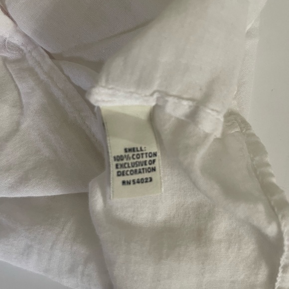 🆕 [Banana Republic] White and Peach Cotton Embroidered Zip Top Sz: 2 - Picture 11 of 12